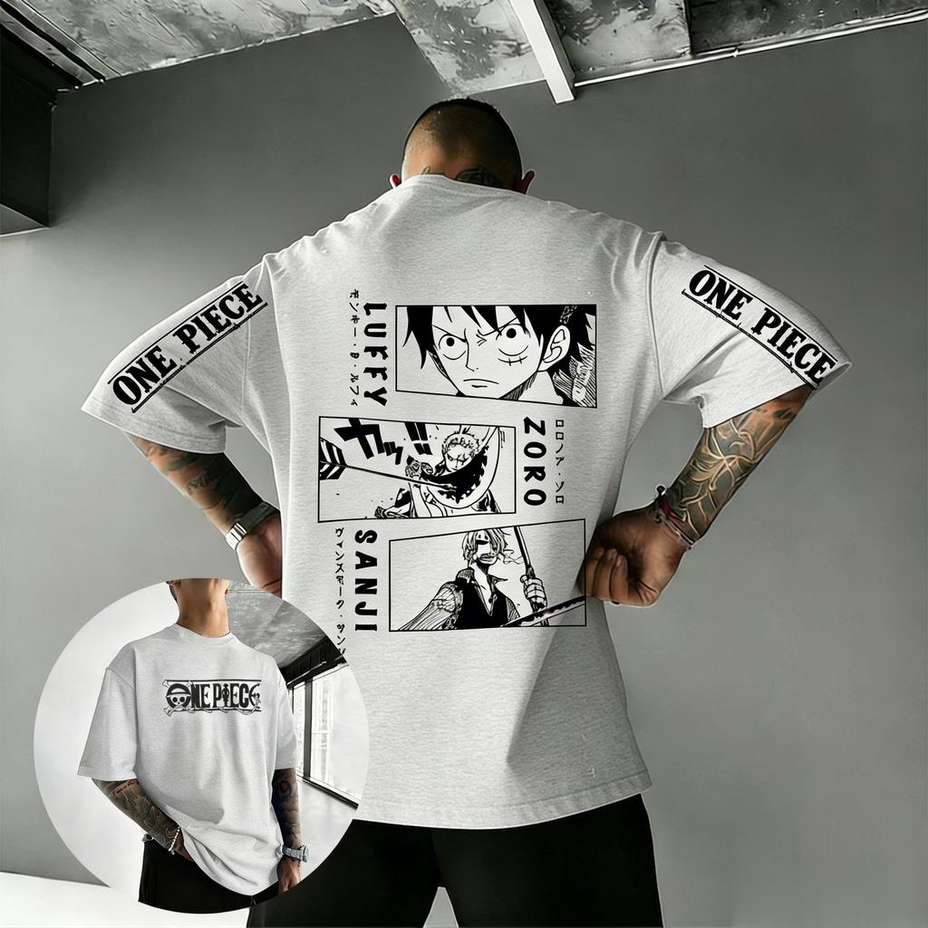 T-shirt Grafica Anime One Piece Luffy Zoro Sanji Uomo Donna Manica Corta Tee Harajuku Streetwear Top Casual Y2k 2026 Estate Nuova