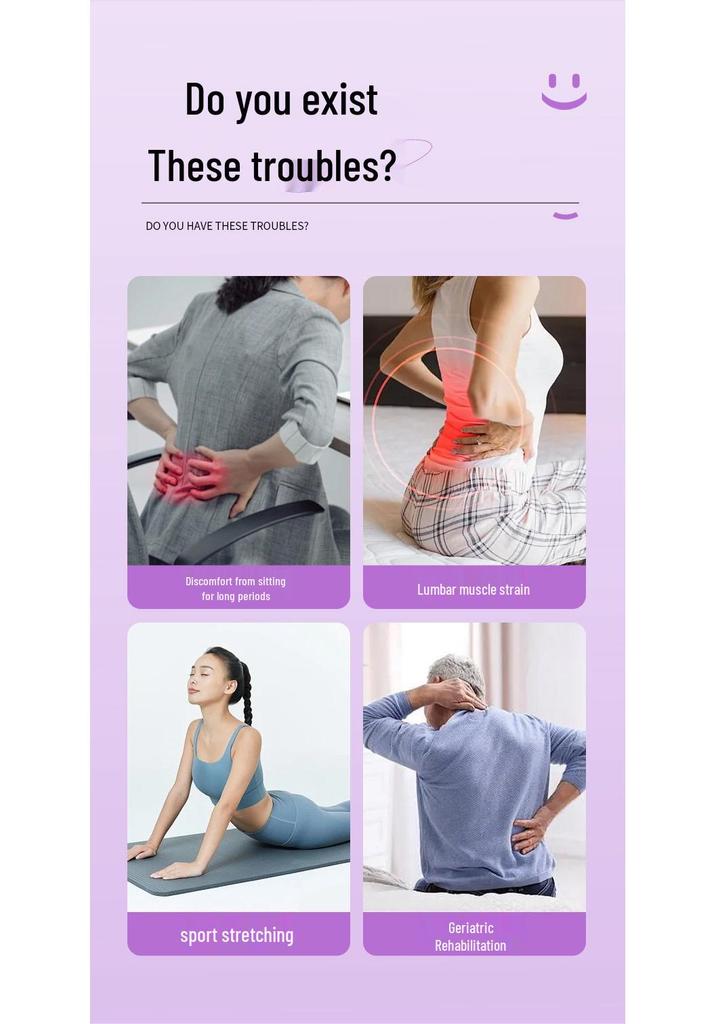 Cross-border Lumbar Support: Waist & Spine Corrector with Back Massage & Traction Fitness Equipment.