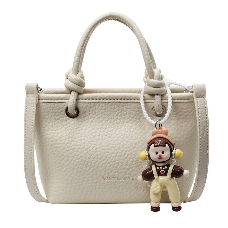 This Year's Hot Sale Korean Fashion Simple Style Lychee Pattern Portable Bucket Bag High Sense Versatile Temperament Messenger Women's Bag