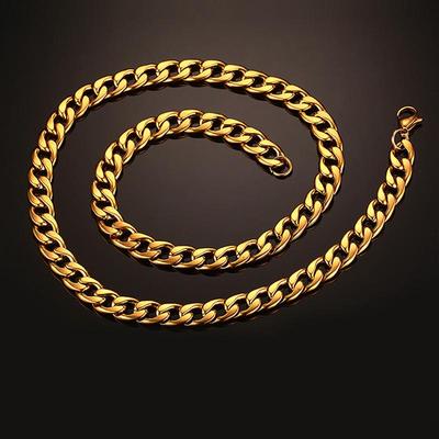Herren Hip Hop Dicke Goldene, Schwarze und Silberne Edelstahl Titan Kettenhalskette
