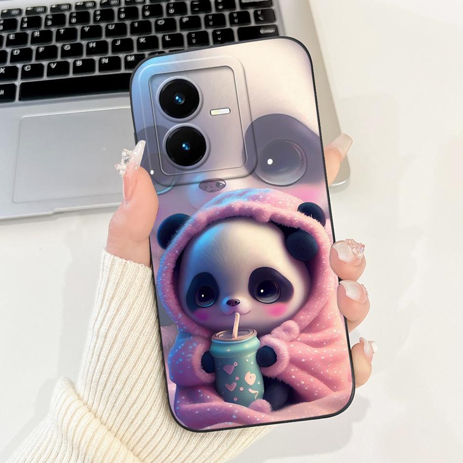 For Vivo Y22 Y22s Y22t Phone Case Vivo V2206 V2207 Y22 Y22s Y22t Elegant Floral Cat Painted Soft Silicone Shockproof Cases