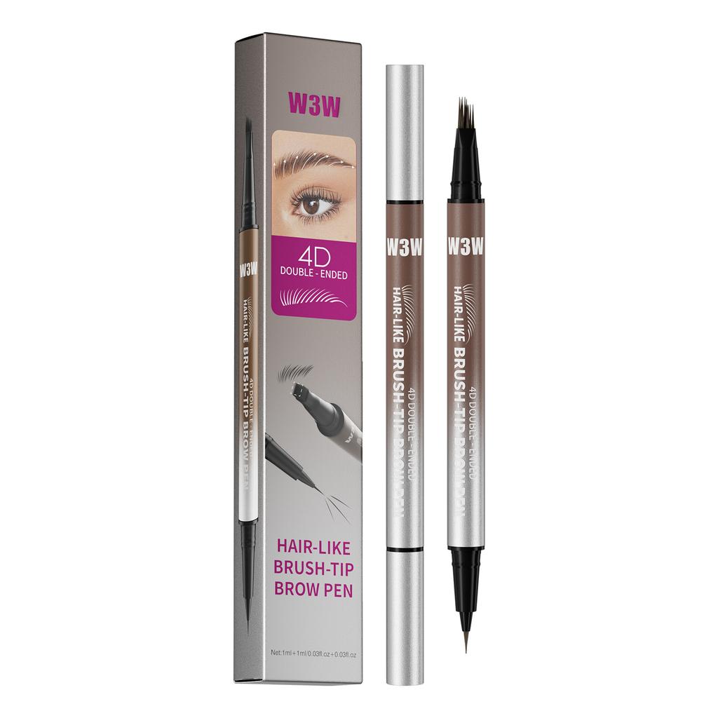 W3W Eyebrow Pencil Waterproof And Non-Smudging 4D Micro-Engraving Double-Headed Eyebrow Pencil Eyeliner 2In1 Liquid Eyebrow Pencil