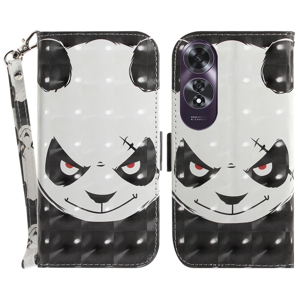 For Oppo A60 4G Case Pattern Printing Leather Wallet Phone Shell with Strap