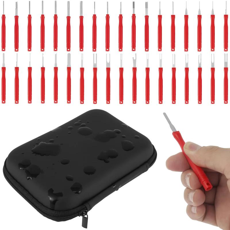 36Pcs Terminal Pin Removal Tool Kit Stainless Steel Pin Extractor Tool Reusable Electrical Wire Connector Pin Release Tool Auto