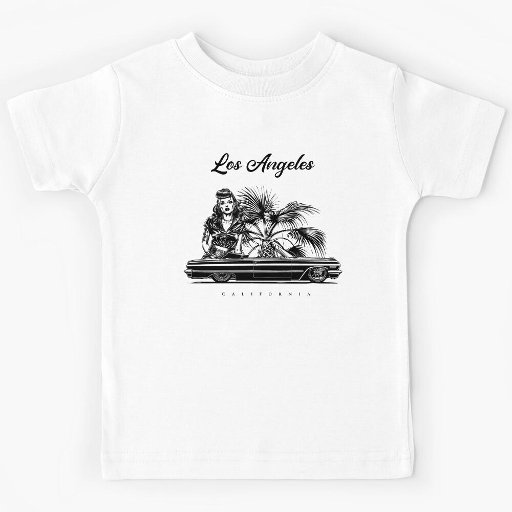 Drop Top Dreams: LA Lowrider Life Kids T-Shirt 130