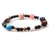 Galaxy Solar System Natural Stone Beaded Bracelet - Eight Planets & Guardian Star