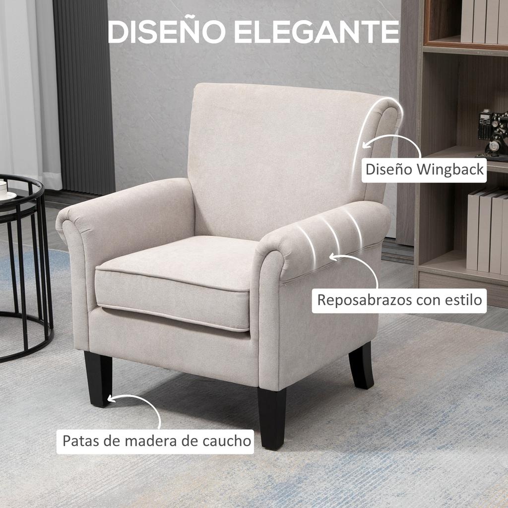 Living Room Armchair Upholstered in Fabric Relax Armchair with Armrests Removable Seat for Bedroom 79x78x87 cm Grey