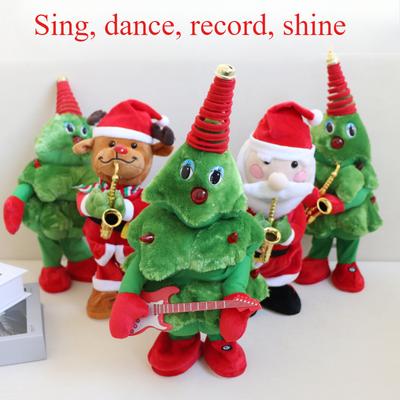 Christmas Tree That Can Sing, Dance and Record, Old Man Elk Doll, Electric Plush Toy, Christmas Gift