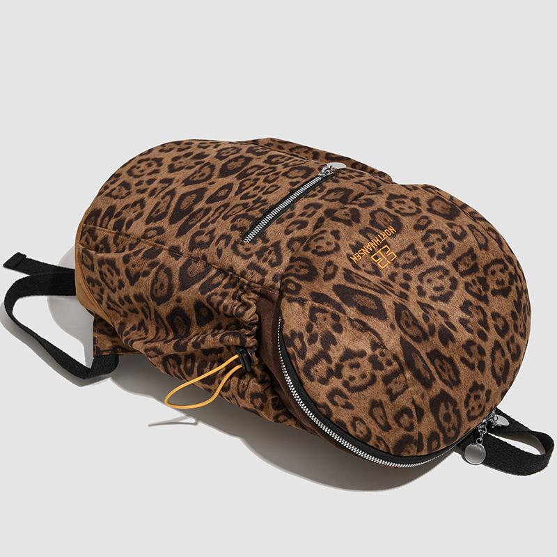 Leopard Print Backpack Student Schoolbag Lightweight Backpack