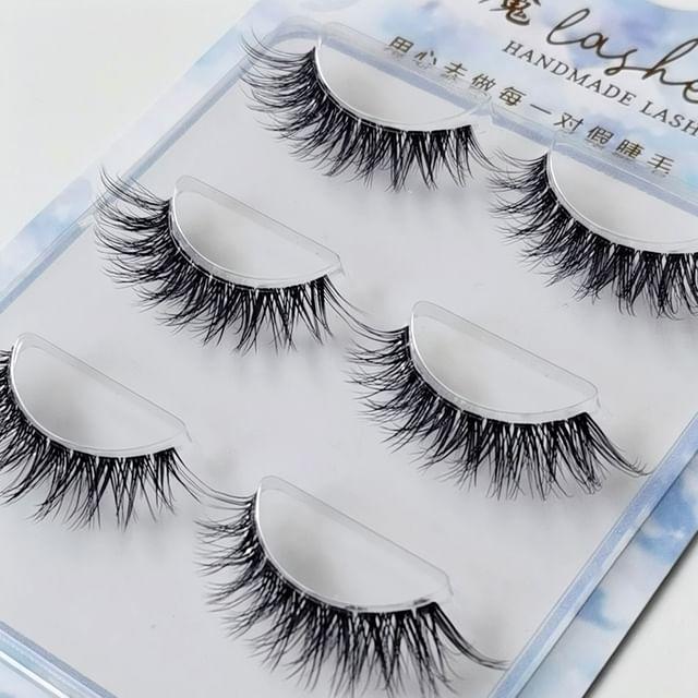 Aimo - Set of 3 : False Eyelashes (LX7) Black - One Size