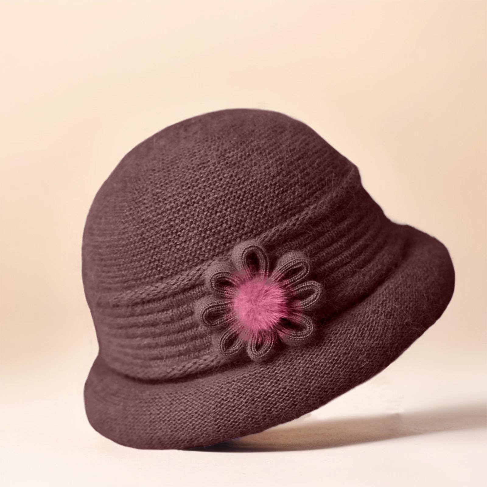 

Women s Knitted Hat With Plush Insulation And Cold Proof Yarn Hat Basin Cap One Size