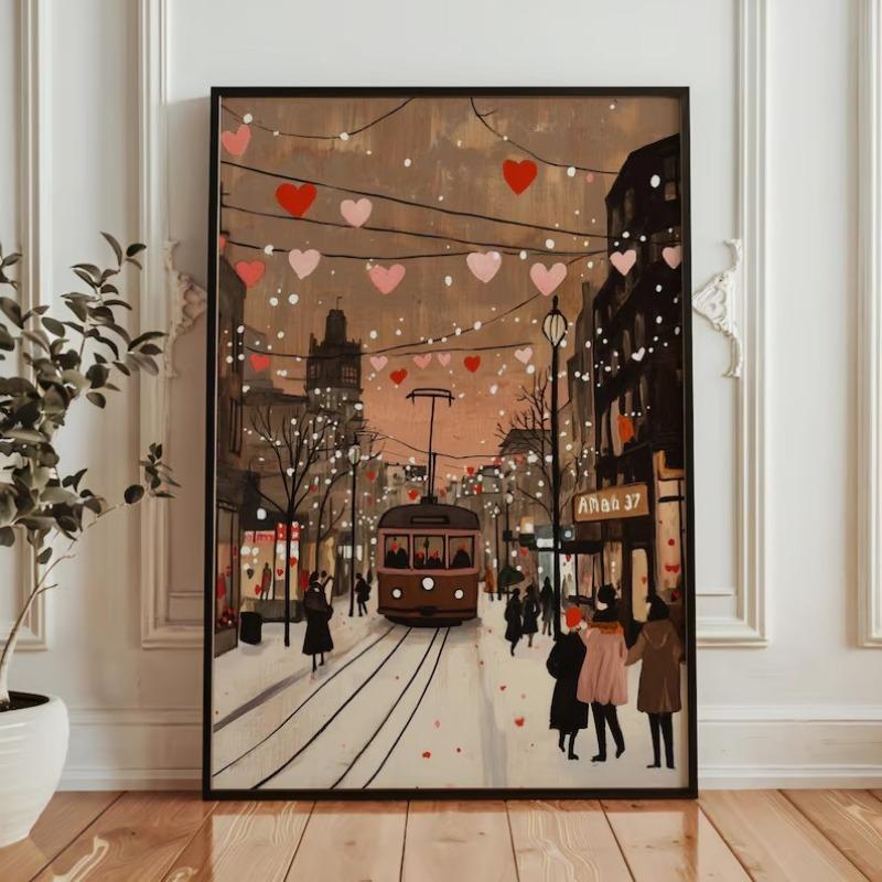 Dark Moody Valentine’s Day Cupid with Heart Love Amur Romantic Couple Poster Canvas Painting Wall Art Pictures Home Decor