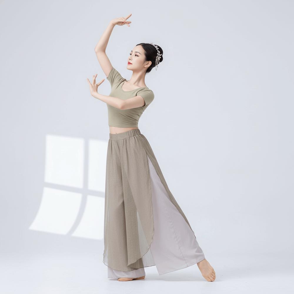 Flowing Chiffon Classical Dance Pant 2 Layer Performance Costumes  Dance Performance Wear