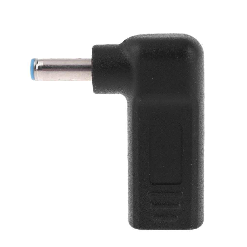 Type-C Female To 4.5x3.0mm Male Plug Adapter 90° Angle DC Power Converter Fit for HP for Envy Elitebook 820 G3 820 G