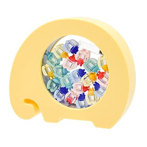 

[Displayable] Baby Tooth Case, Acrylic, Yellow, Elephant-Shaped, Freestanding, Displayable Storage Case with Hair Jar and Glass Jar, Stylish Memorial