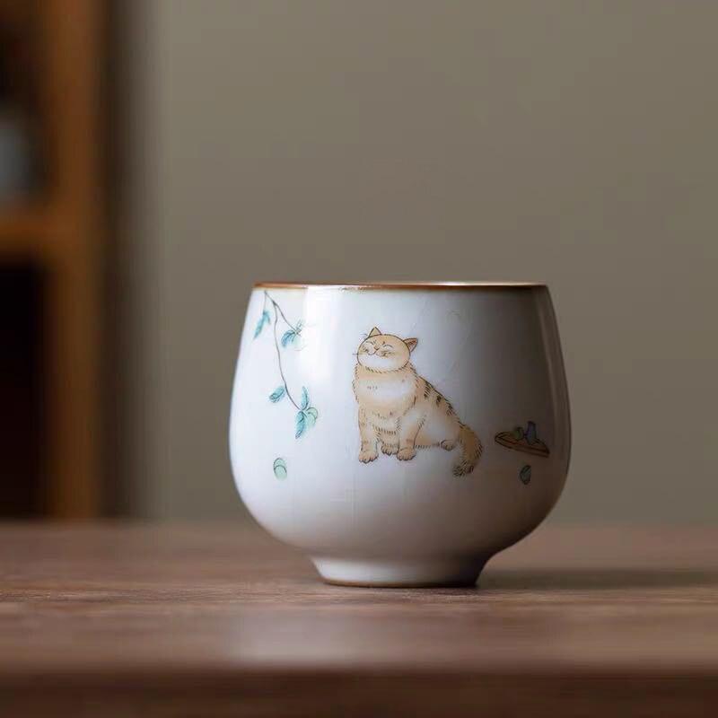 Ru Kiln Crackle Glaze Ceramic Tea Cup Kung Fu Tea Set