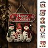 Christmas Tree Hanging Decorations Wooden Sign, Rustic Holiday Wall Decor with Santa Claus Door Hanger Reindeer And Snowman Patterns for Home & Window