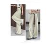 Women's Retro High-Waisted Faux Denim Pants - Slimming Belted Straight-Leg, Casual Spring 2026 Collection