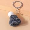 Cute Hand Knitted Christmas Hat Keychain Crochet Key Ring Pendants for Women Girls Handbag Decor DIY Jewelry Gift