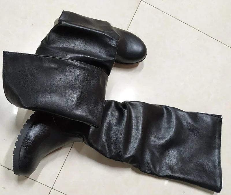 Sapatos Medievais Masculinos Femininos Botas de Cano Alto Botas Planas Masculinas Retrô Cowboy Couro Sintético Preto Marrom Cosplay