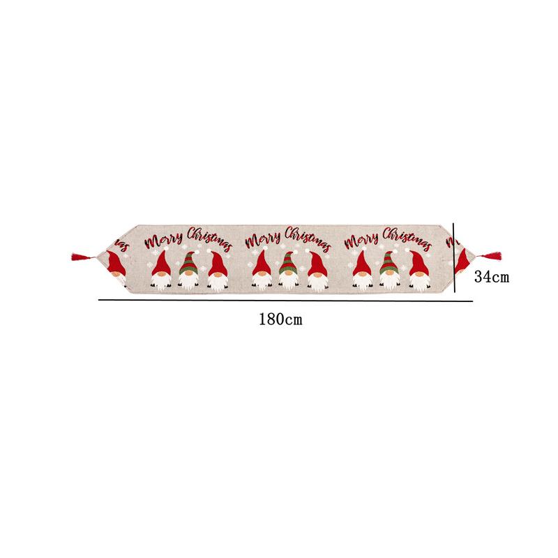 Christmas Tree Elk Snowflake Plaid Table Runner Party Wedding Decoration Table Runner Christmas Decoration Home Table Runner