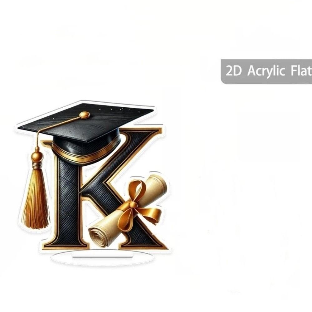 Alphabet Design Graduation Decorations 2D Flat Desktop Ornament Graduation Gifts  Celebration