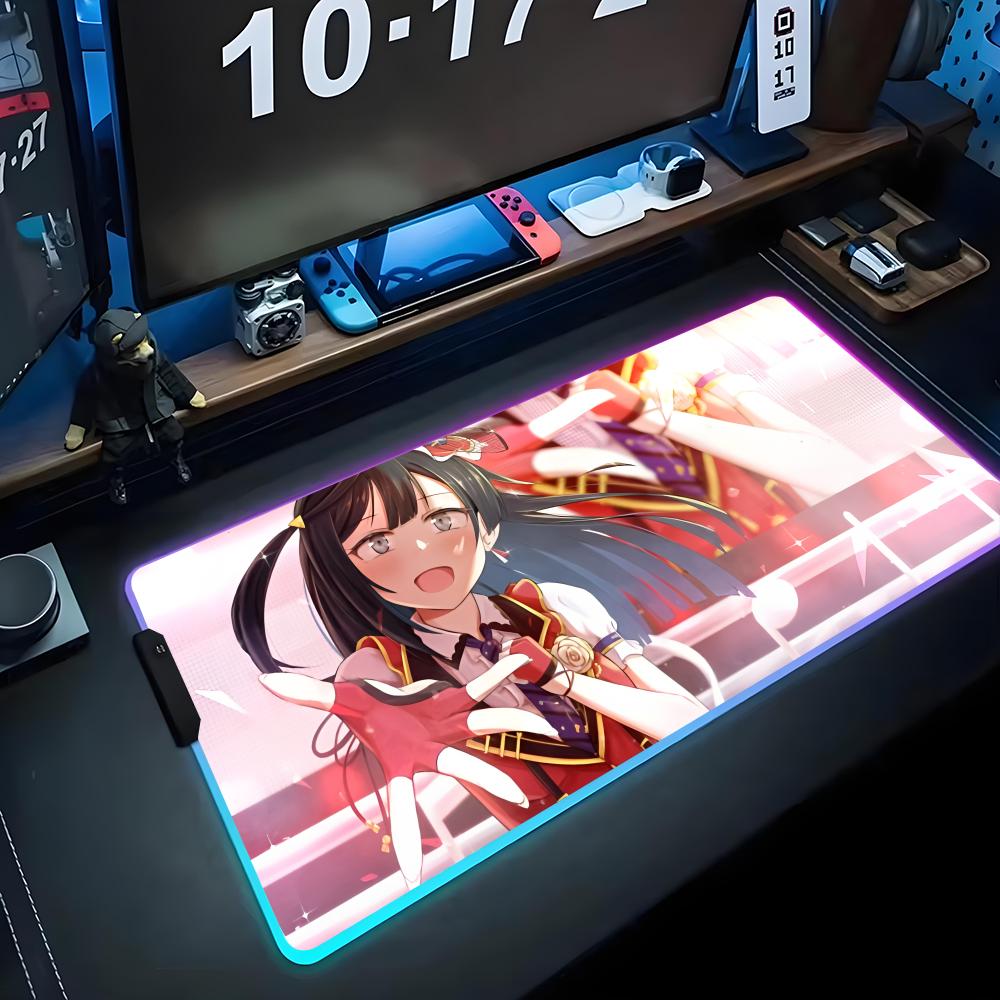 Setsuna yuki Mauspads RGB Gaming-Mauspad Großes LED-Pad PC-Schreibtischunterlage Leuchtendes Mauspads Große Tastaturmatten Tischteppich Mit Hintergrundbeleuchtung
