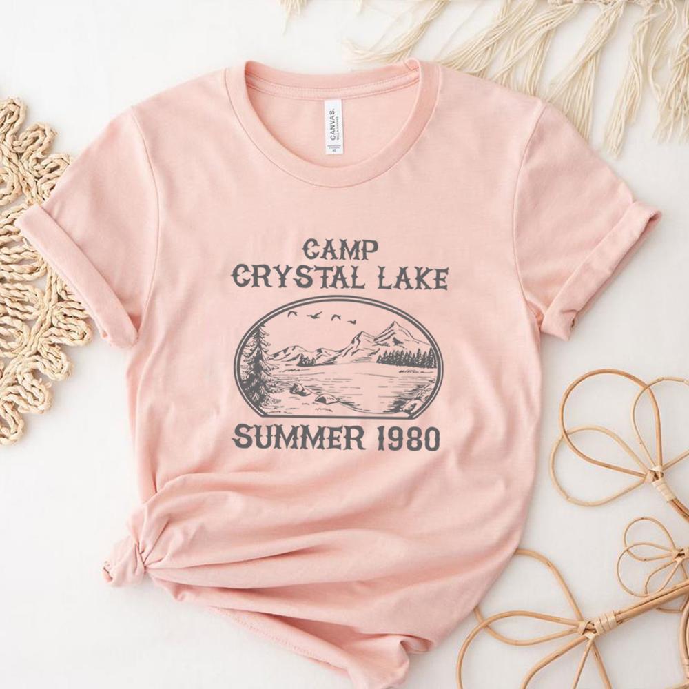 Camp Crystal Lake T-shirt Friday The 13th Vintage Shirts Horror Movie Shirts Camp Counselor Tee 80s Retro Short Sleeves Tops