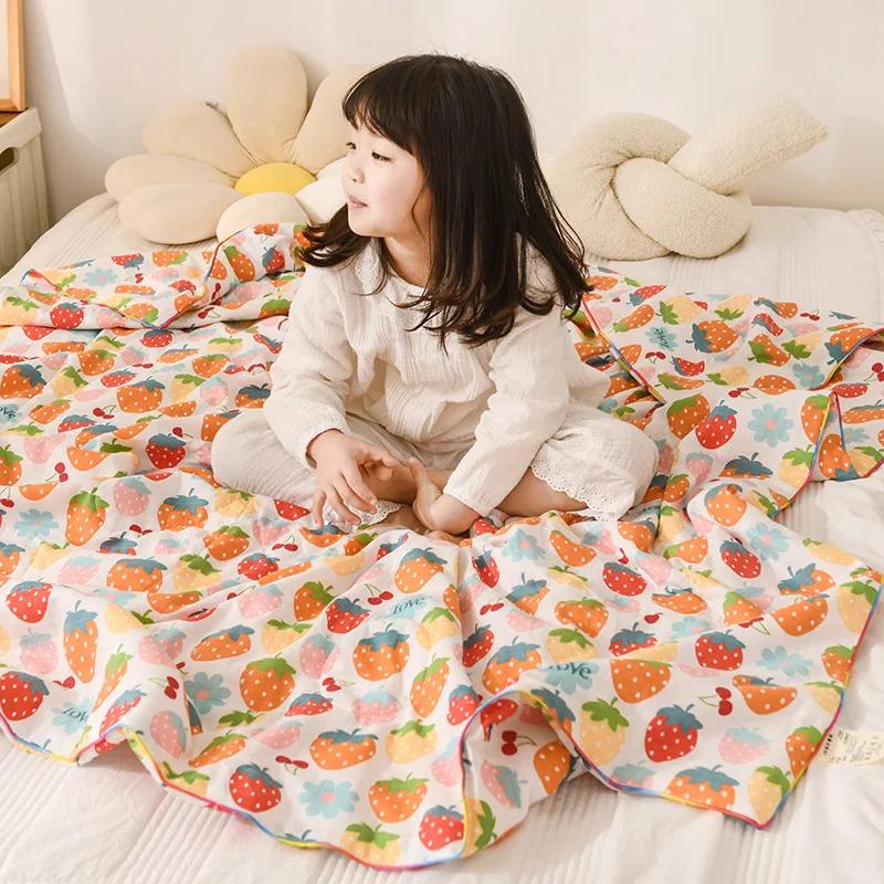 New Waffle Yarn Cotton Children's Summer Quilt Double Layer Yarn Airable Cover