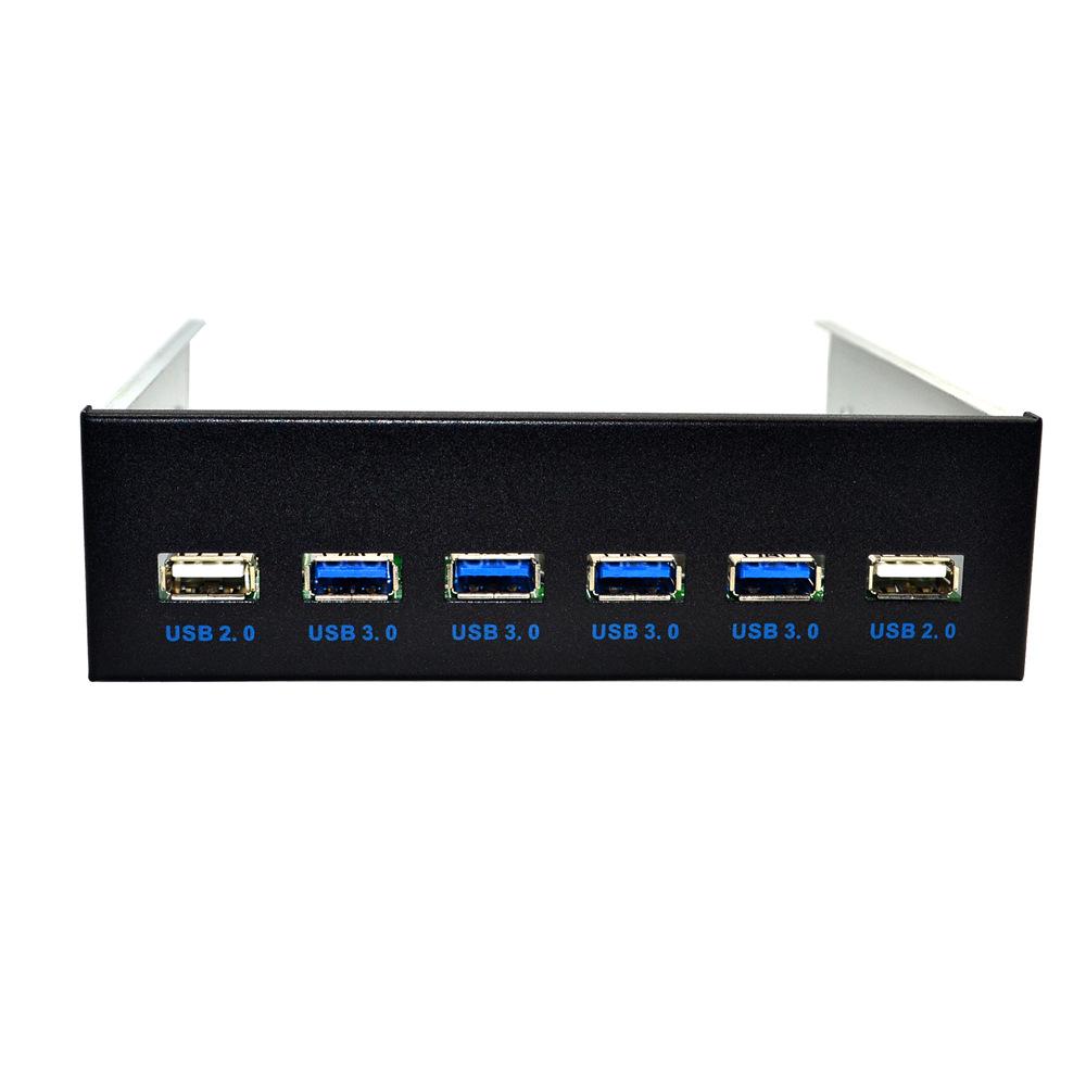 5,25-Zoll USB 3.0 Optisches Laufwerk Frontblende mit 19PIN auf 4 Port U3 + 2 Port U2 Hub