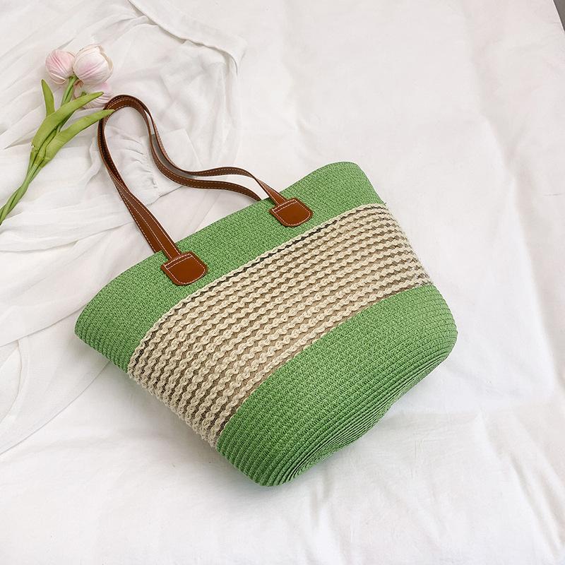 Versatile Woven Bag Women's Summer New Straw Woven Bag Fashion Beach Bag High-end Single Shoulder Tote Bag Tide