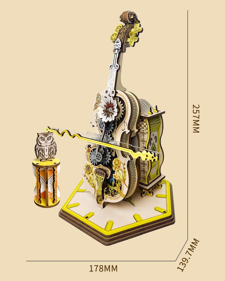 Punk Cello Music Box 3D Puzzle: Educational, Handmade Dynamic Model & Ornament