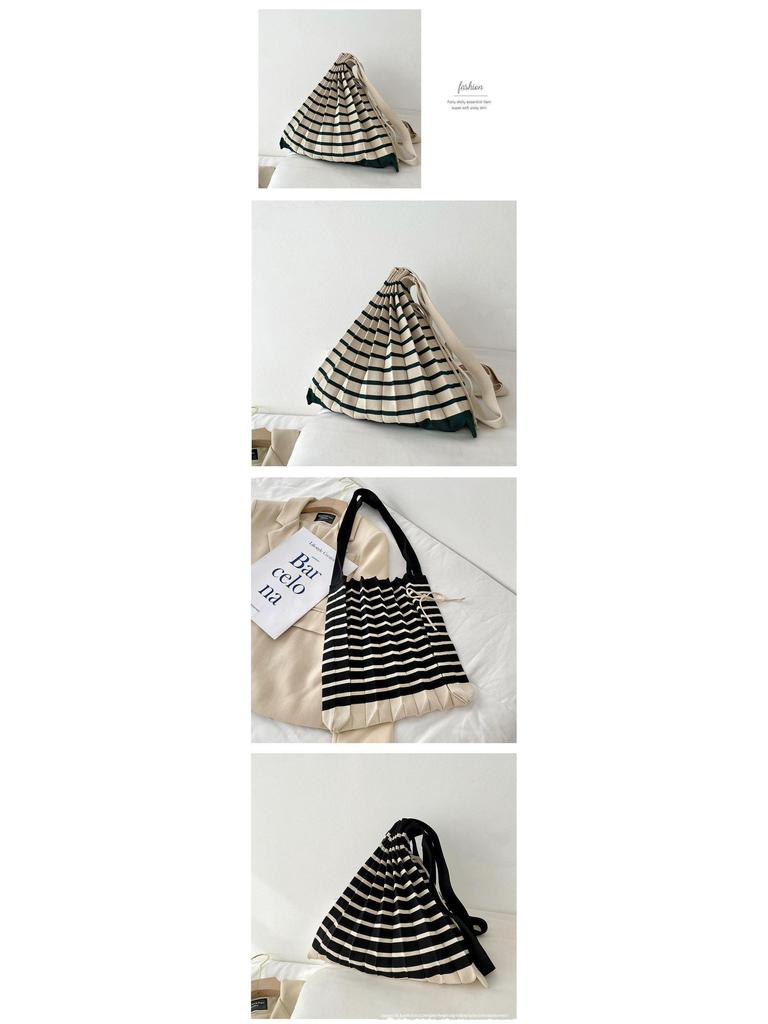 Compact Women's Knitted Messenger Bag - Foldable Handbag for Commuting & Phones