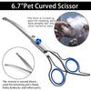 Dog Grooming Scissors with Safety Round Tip,Pet Grooming Scissors Kit,Dog Shears for Grooming,Incude Thinning,Curved Grooming Scissors and Comb for