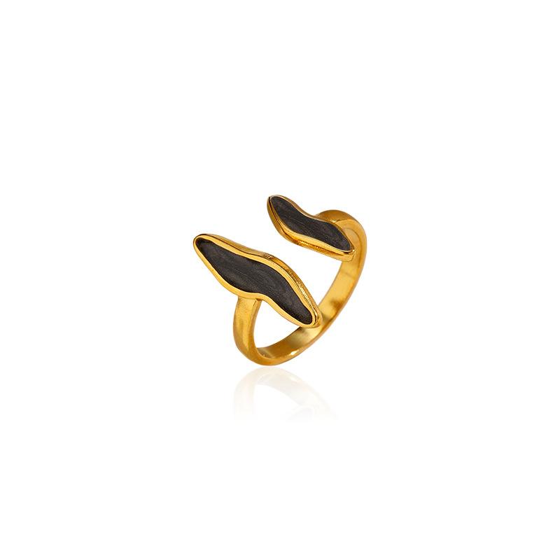 Chenhe jewelry women's high-end sense niche design fashionable non-fading jewelry stainless steel enamel open ring
