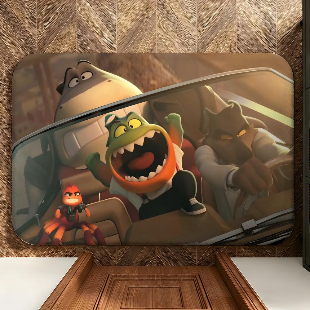 Animation T-The B-Bad G-Guys Floor Mat Soft Flannel Floor Mat Suitable for Entryways, Living Rooms, Bedrooms, and Bathrooms