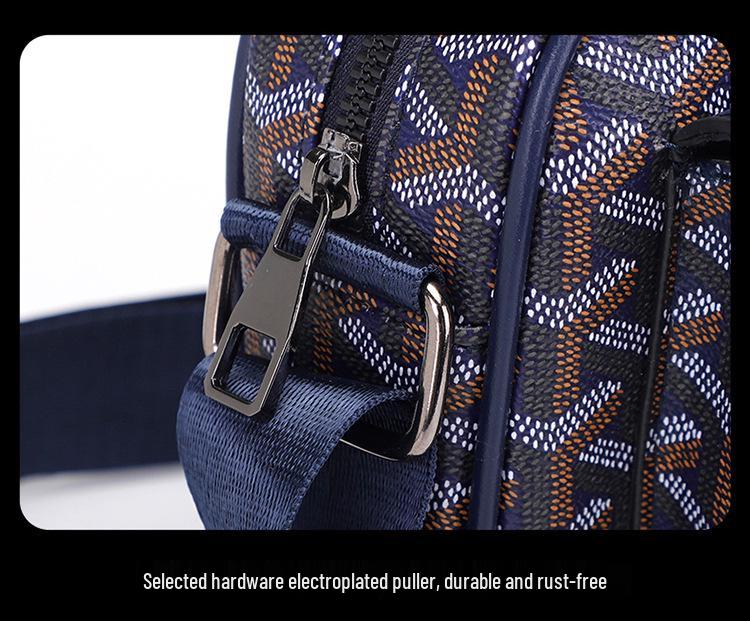 2025 Men's Fashion Retro Print Crossbody Bag: Business Casual Single Shoulder Multi-compartment Backpack