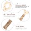 6PCS Natural Wood Bead Napkin Rings with Tassels,Wedding Home Decor Handmade Napkin Buckles,Rustic Farmhouse Napkin Holder
