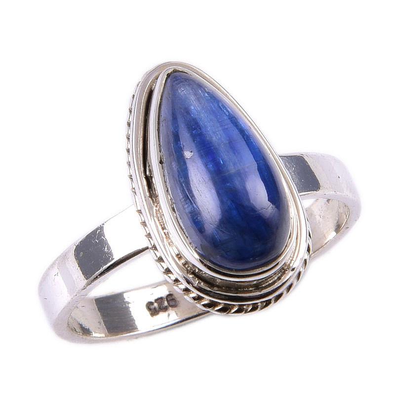 Natural Kyanite Gemstone Handmade 925 Solid Sterling Silver Gift Ring S.8 P1o51