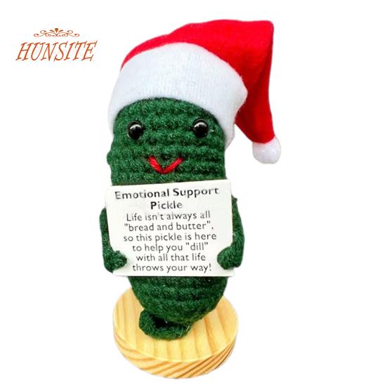 

Плюшевая игрушка ручной работы с маринованным огурцом для эмоциональной поддержки, мягкий очаровательный орнамент зелёный