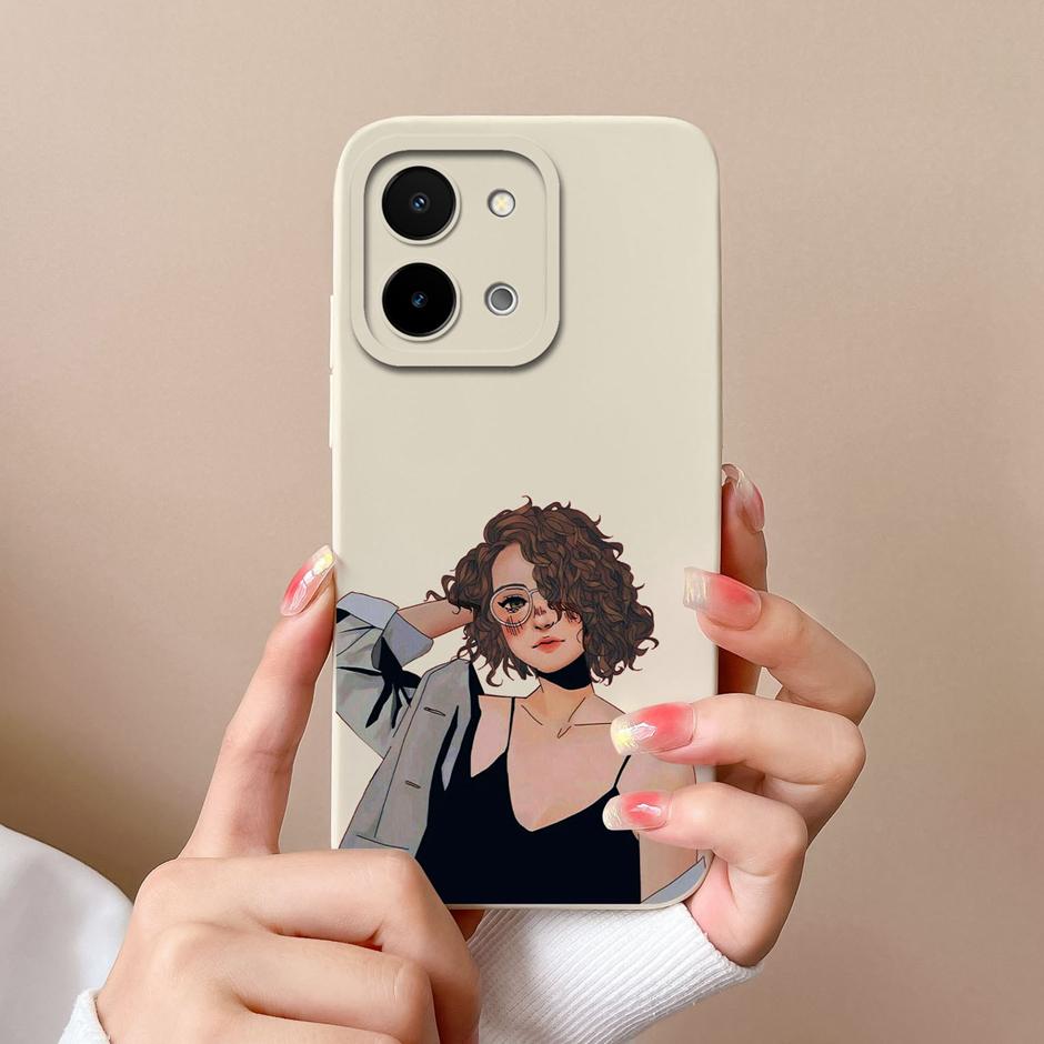 For Vivo Y28 4G 5G Case Fashion Sweet Girl Liquid Silicone Soft TPU Shockproof Phone Cover For VivoY28 4G 5G Fundas Capa Coque