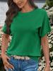 Maglione da Donna Leggero a Manica Corta in Maglia Girocollo Top Pullover Estivo