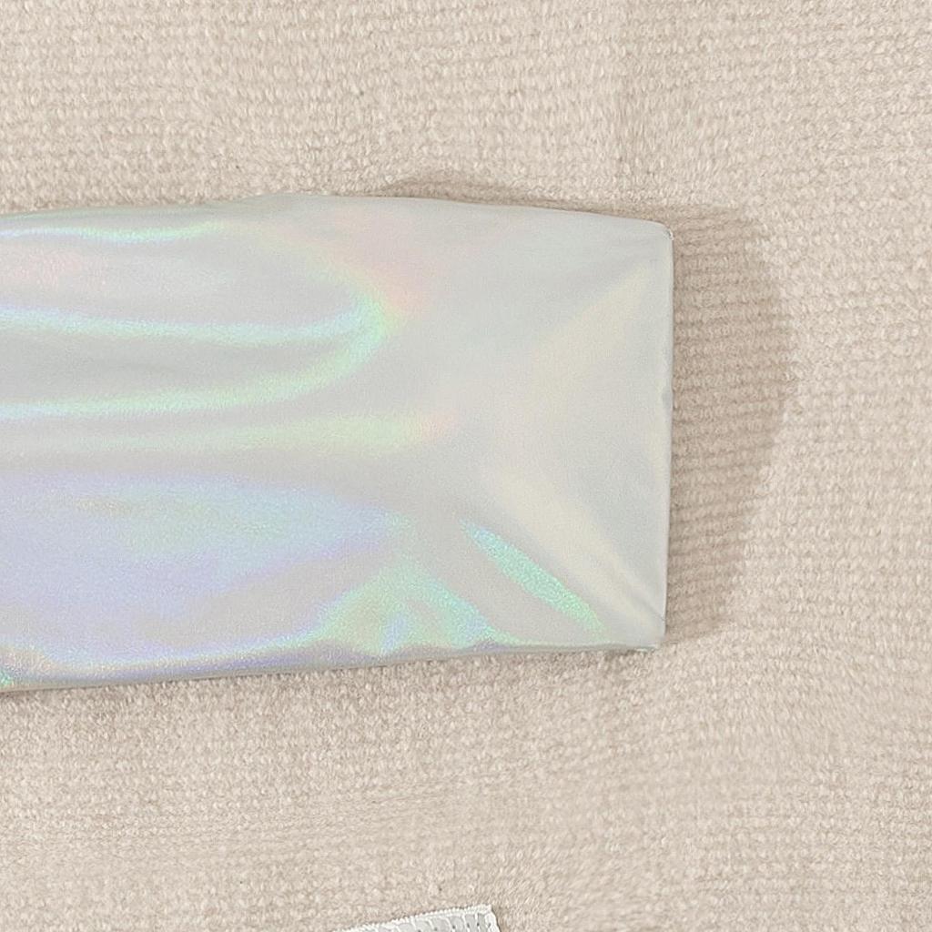 Women Sexy Glossy Triangle Split Bikini Suit Set Summer Tie Side G-String Thong Swimsuit Halter Lace Up Elastic Bikini