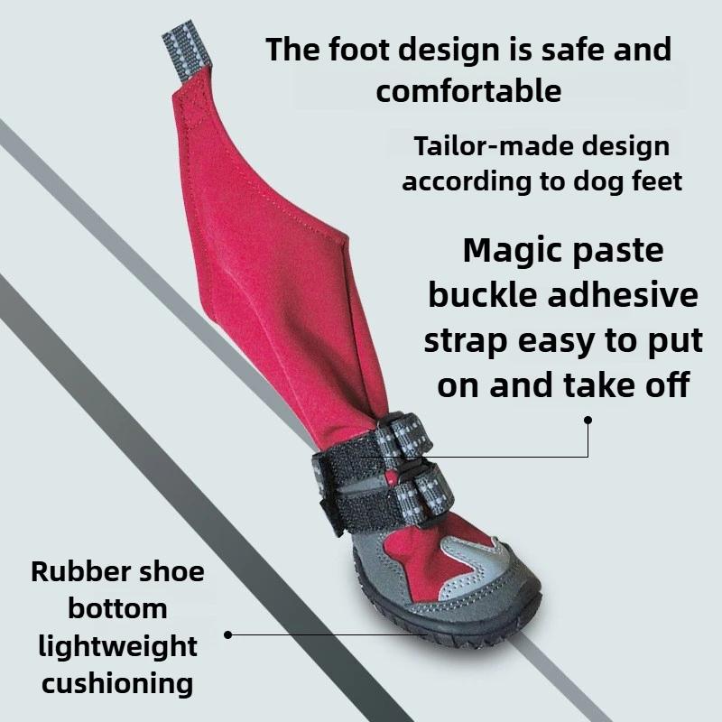 Kšírové psí boty Chůze Zima Vodotěsné psí boty Protiskluzové Teplé Dlouhé boty Návleky na boty pro mazlíčky se sametem Velké Střední