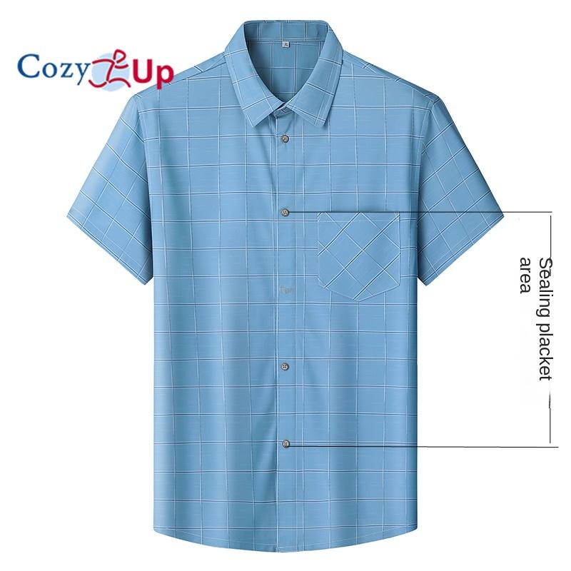 

Мужская рубашка Cosy Up большого размера в клетку из бамбукового волокна с короткими рукавами 8XL зелёный