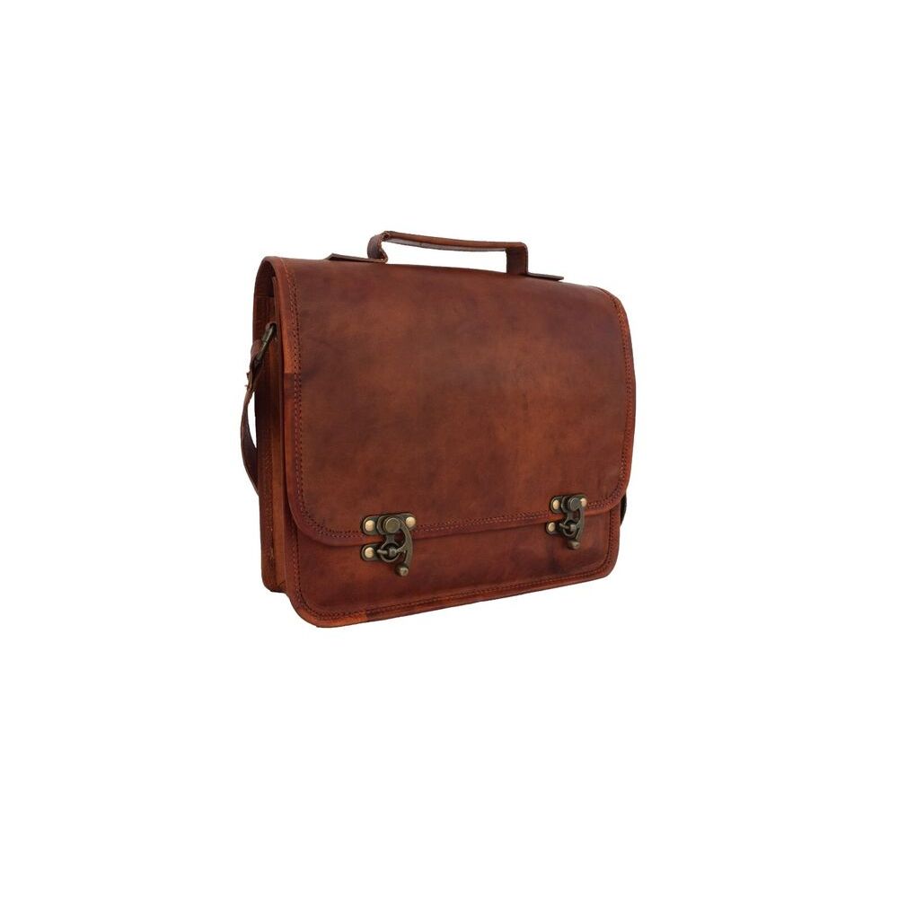 Goat Leather Satchel Messenger Bag iPad Tab Handbag Crossbody Sling Bag