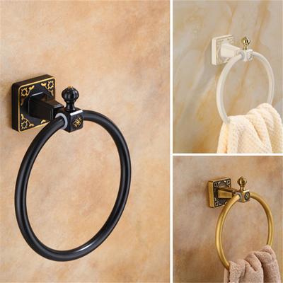 Tuqiu Porte-serviettes sculpté antique mural noir porte-serviettes salle de bain anneau à serviette barre porte-serviettes en aluminium rail porte-serviettes blanc
