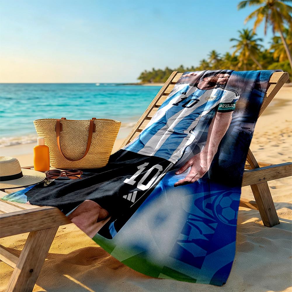 Messi Beach Towel Quick-Dry Soft Microfiber Comfortable Lightweight Suitable for Sports, Travel, Swimming, Yoga, Bathroom, Beach, And Pool