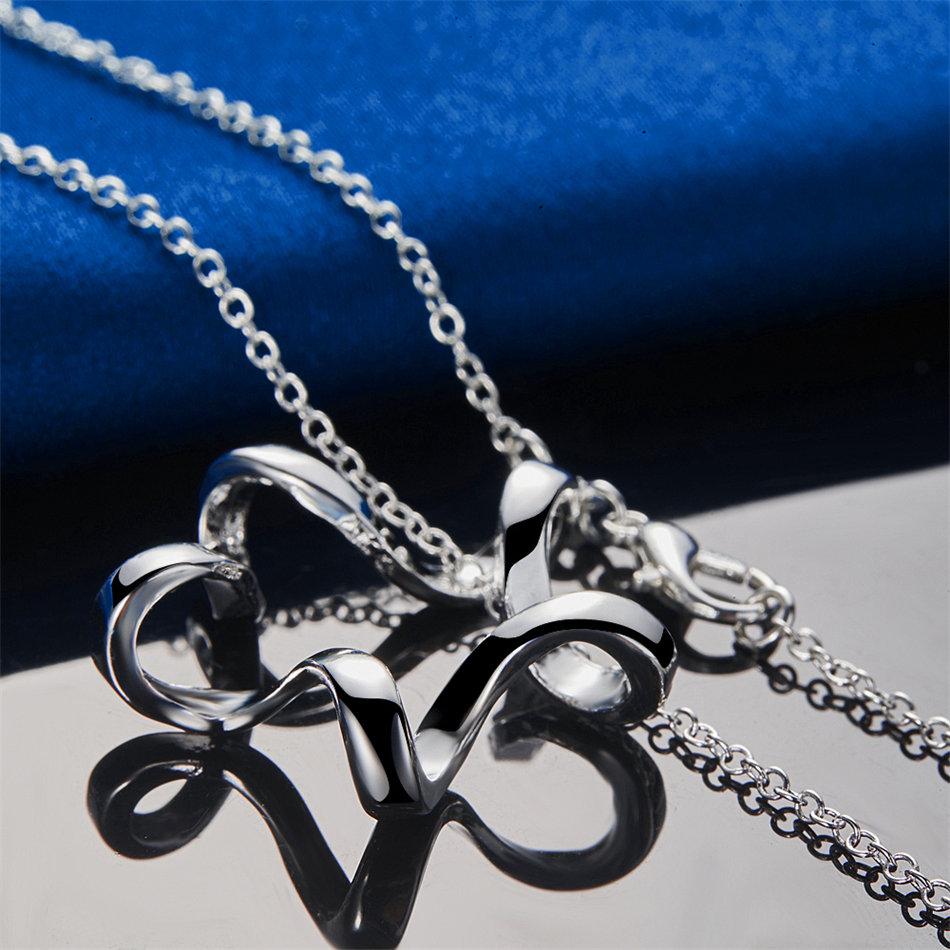 925 Sterling Silver 16-30 Inch Exquisite Twisted Star Pendant Necklace for Women's Wedding Fashion Jewelry Accessories Gifts