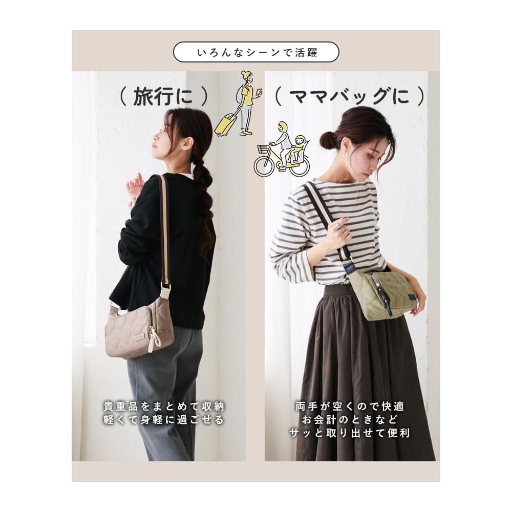Lizdays Shoulder Bag for Women, Lightweight, with Wallet Function, Wallet Bag